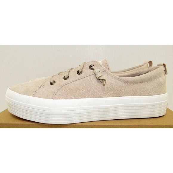 Womens Sperry Top-Sider Crest Platform Serpent Ivory Leather Lace Up Sneakers 11 - Picture 4 of 6